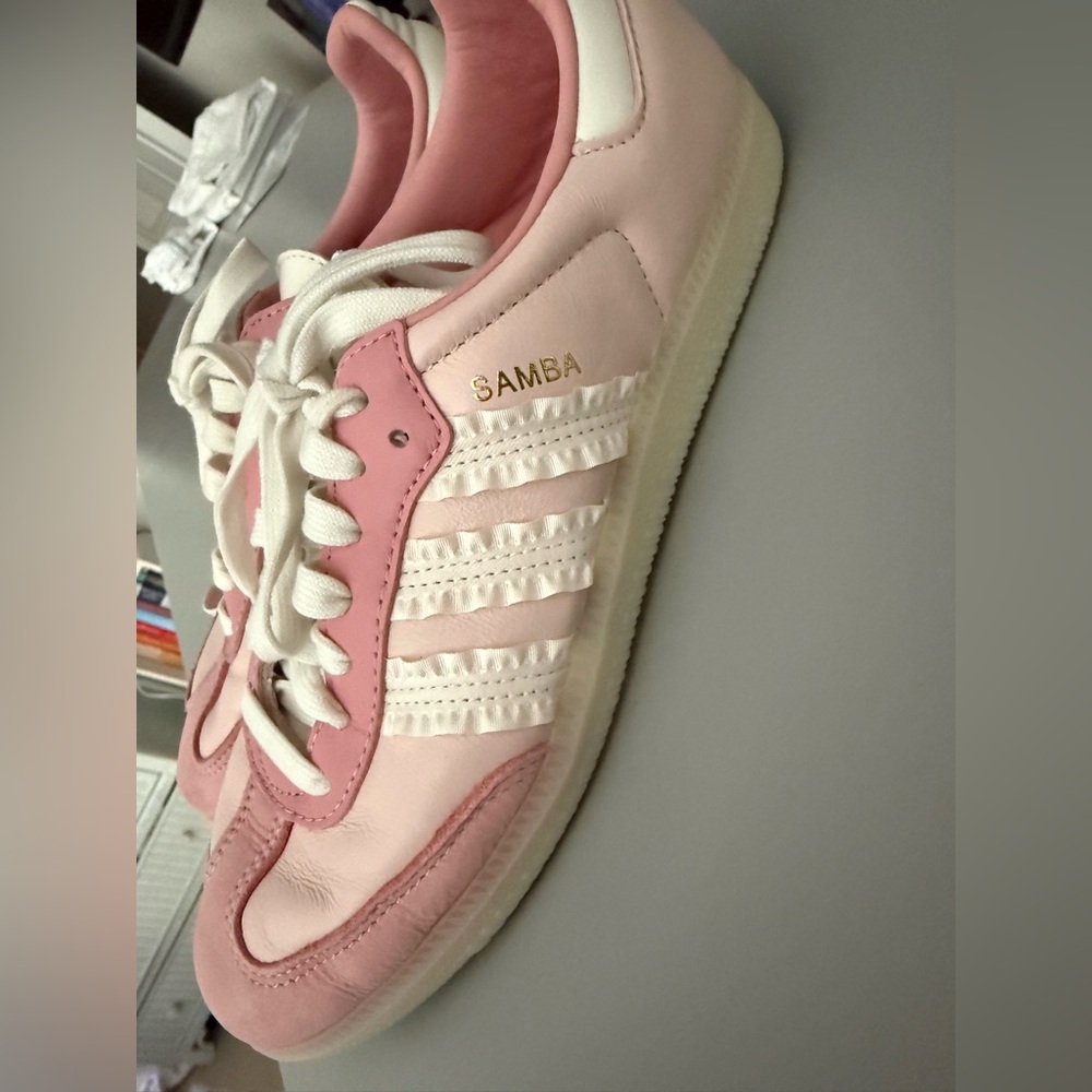 adidas Pink and White Women's Sneakers - Picture 2 of 5